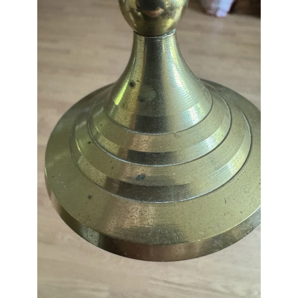 Vintage 1960s-70s Brass Open Spiral Cage Candlestick Holders, Pair‎